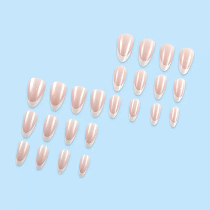 French White-Tip Almond Press-On Nails