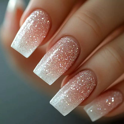 Sparkling Starry Pink Gradient Press-On Nails