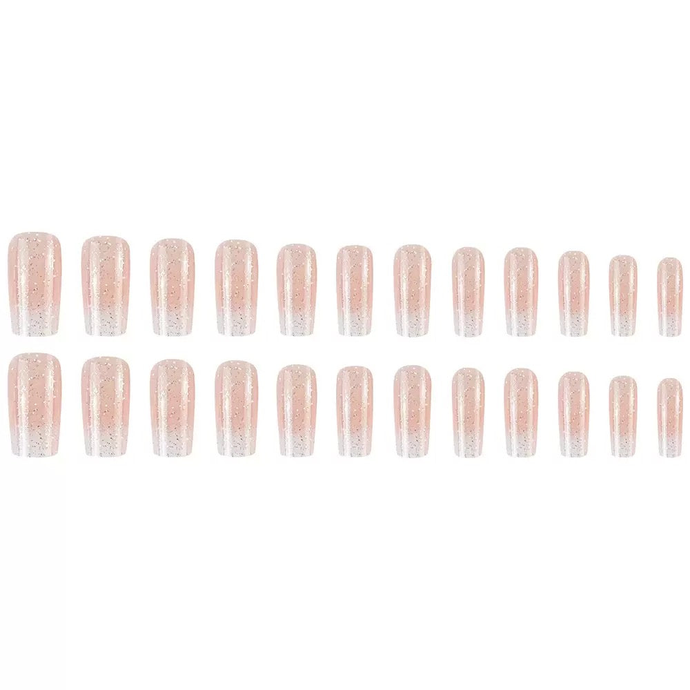 Sparkling Starry Pink Gradient Press-On Nails