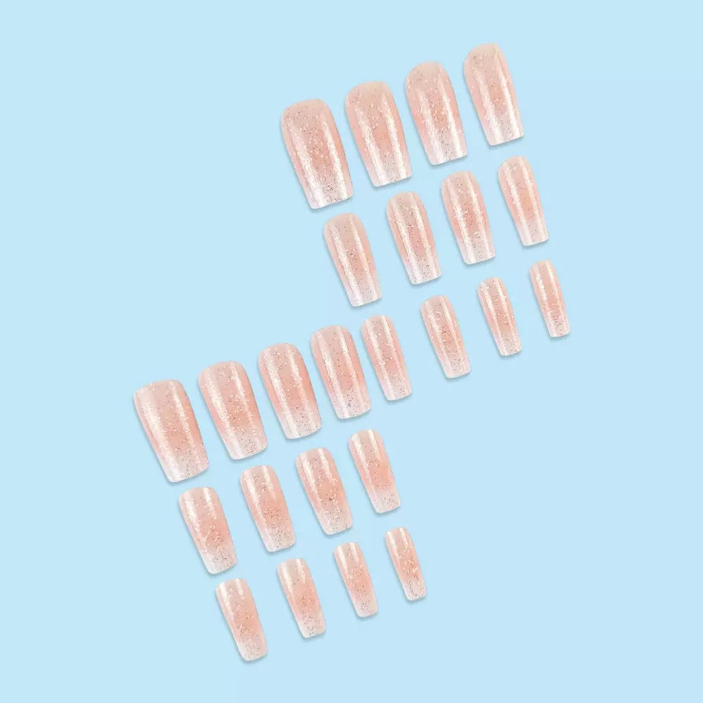 Sparkling Starry Pink Gradient Press-On Nails