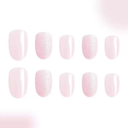 Sweet Girl Aurora Glitter Oval Round Almond Detachable Press-On Nails | Cute & Chic Style