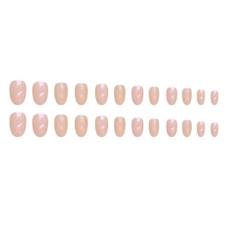 Sweet Girl Aurora Glitter Oval Round Almond Detachable Press-On Nails | Cute & Chic Style