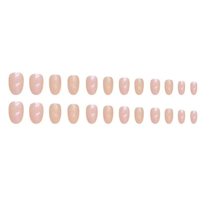 Sweet Girl Aurora Glitter Oval Round Almond Detachable Press-On Nails | Cute & Chic Style
