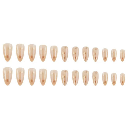 French Nude Heart Press-On Nails