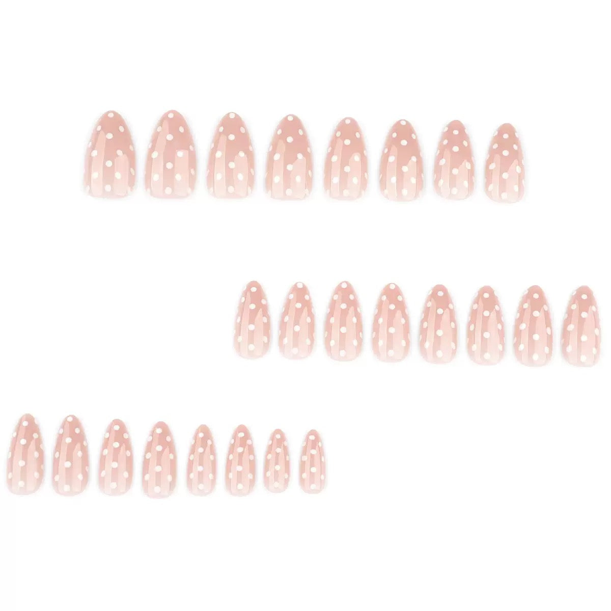 Simple White Polka Dot Almond Press-On Nails