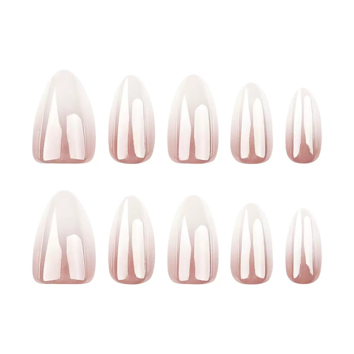French Elegant Gradient Almond Press-On Nails