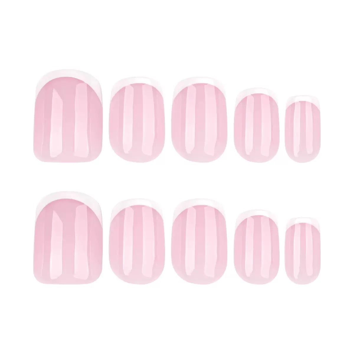 Simple French White Short Square Press-On Nails