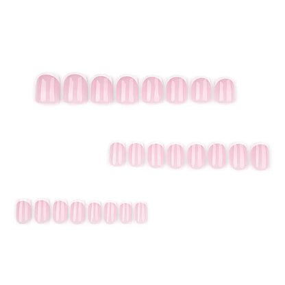 Simple French White Short Square Press-On Nails
