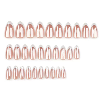 Simple French White Coated Press-On Nails