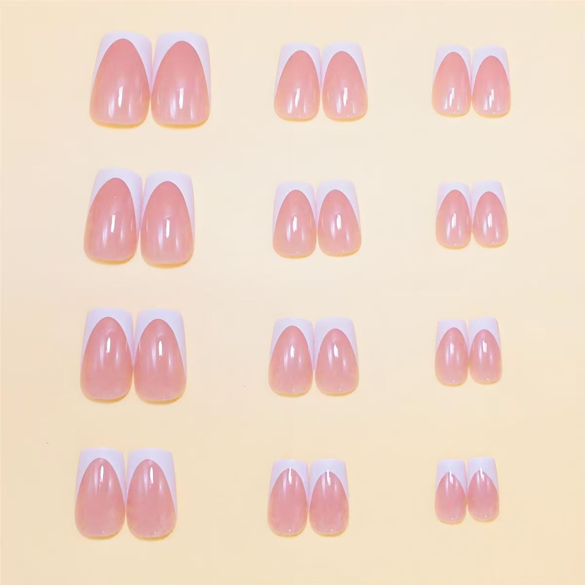 French nude short press-on nails