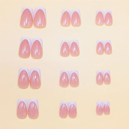 French nude short press-on nails
