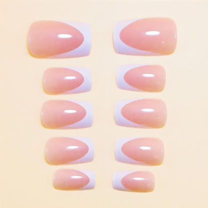 French nude short press-on nails