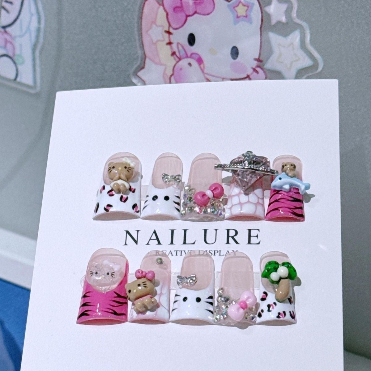 Kitty Cat Duckbill Handmade Press-On Nails