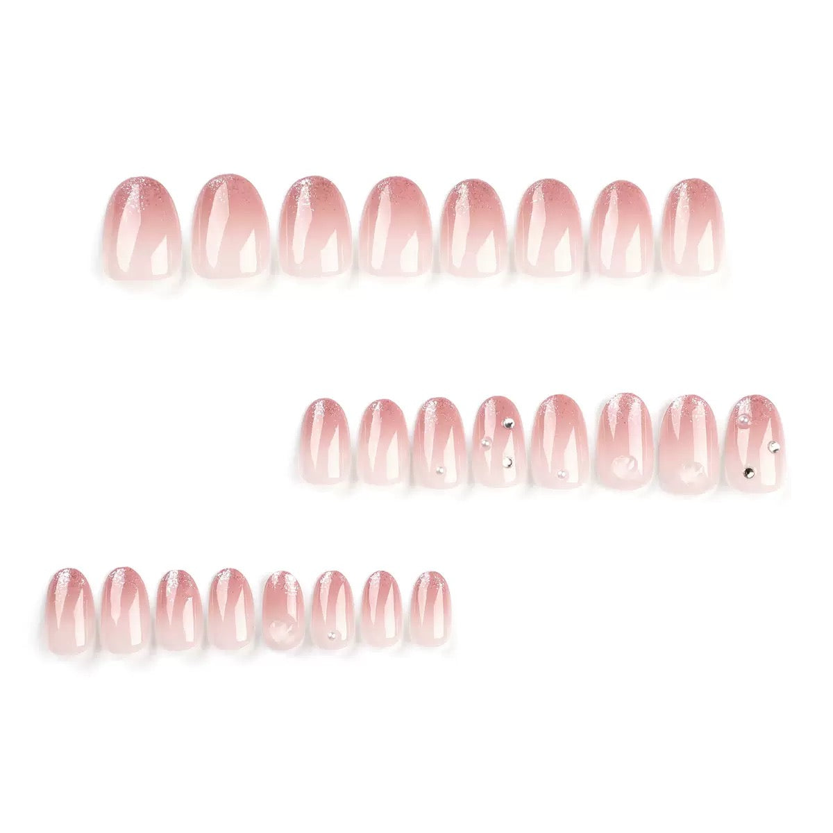 French Soft Blush Gradient Almond Press-On Nails