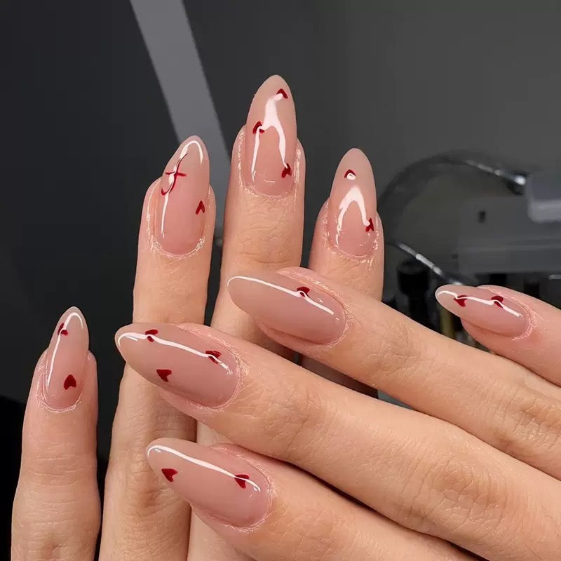 Valentine’s Day Soft Red Little Heart Sweet Press-On Nails