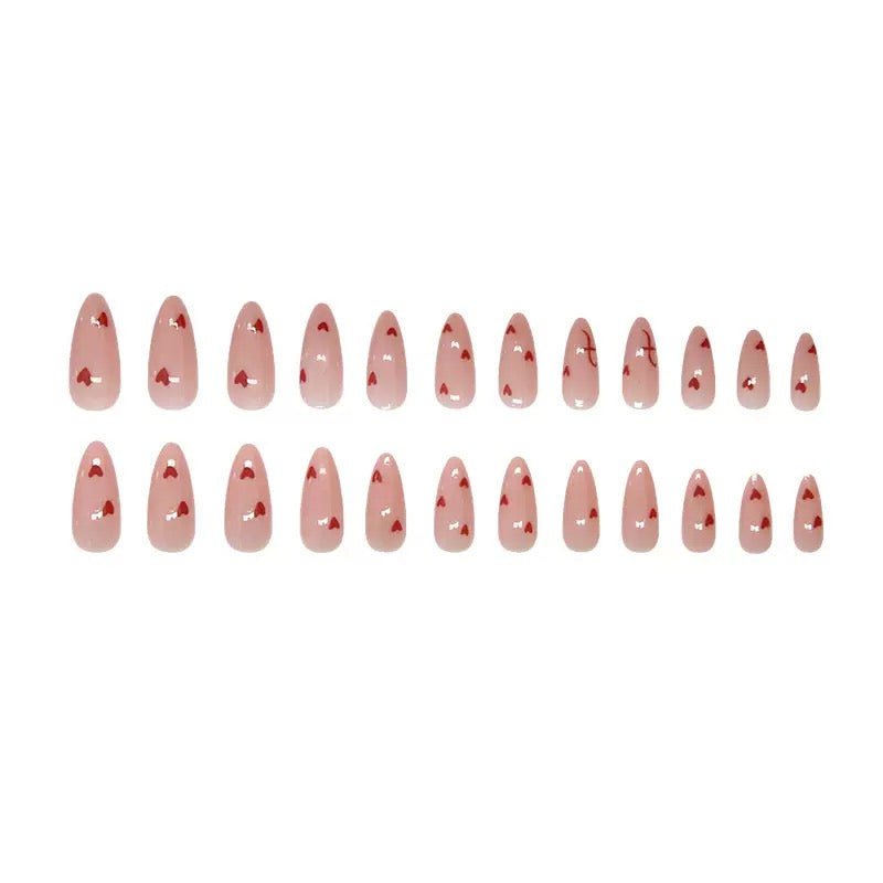 Valentine’s Day Soft Red Little Heart Sweet Press-On Nails