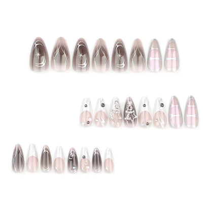 Sweet & Cool Mirror Pink Gradient Flame Ombre Press-On Nails