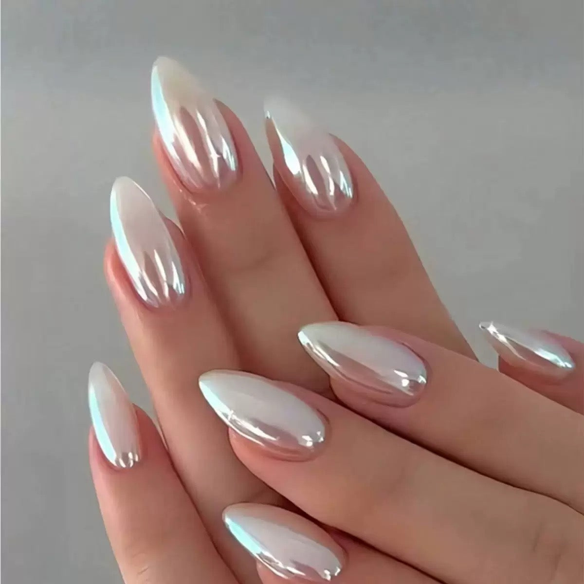 Simple Solid Color Medium-Length Almond Press-On Nails