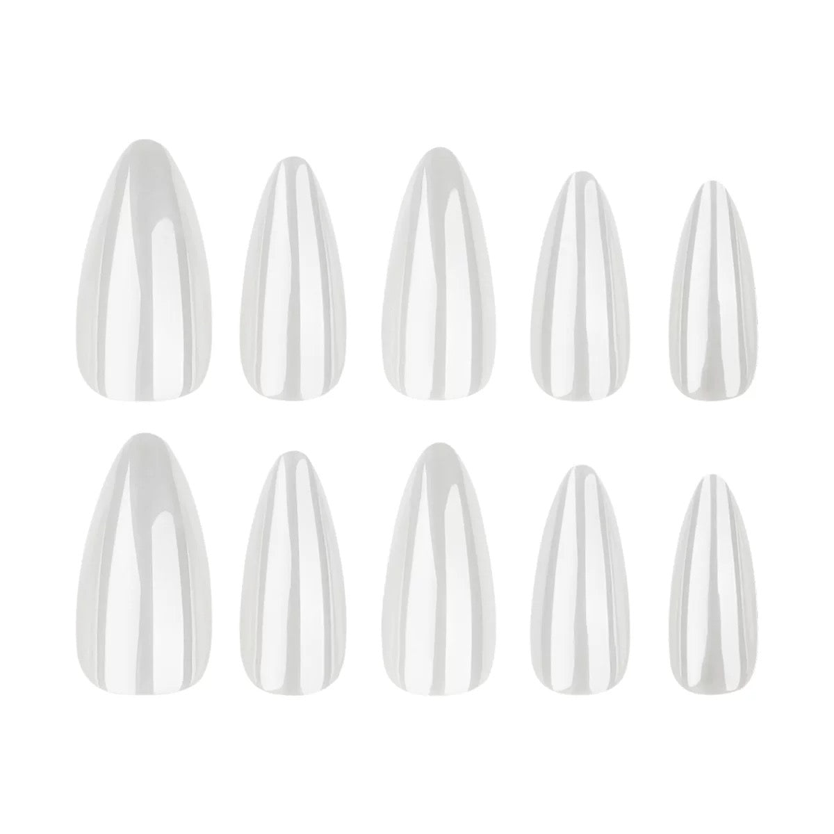 Simple Solid Color Medium-Length Almond Press-On Nails