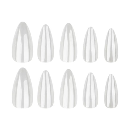 Simple Solid Color Medium-Length Almond Press-On Nails