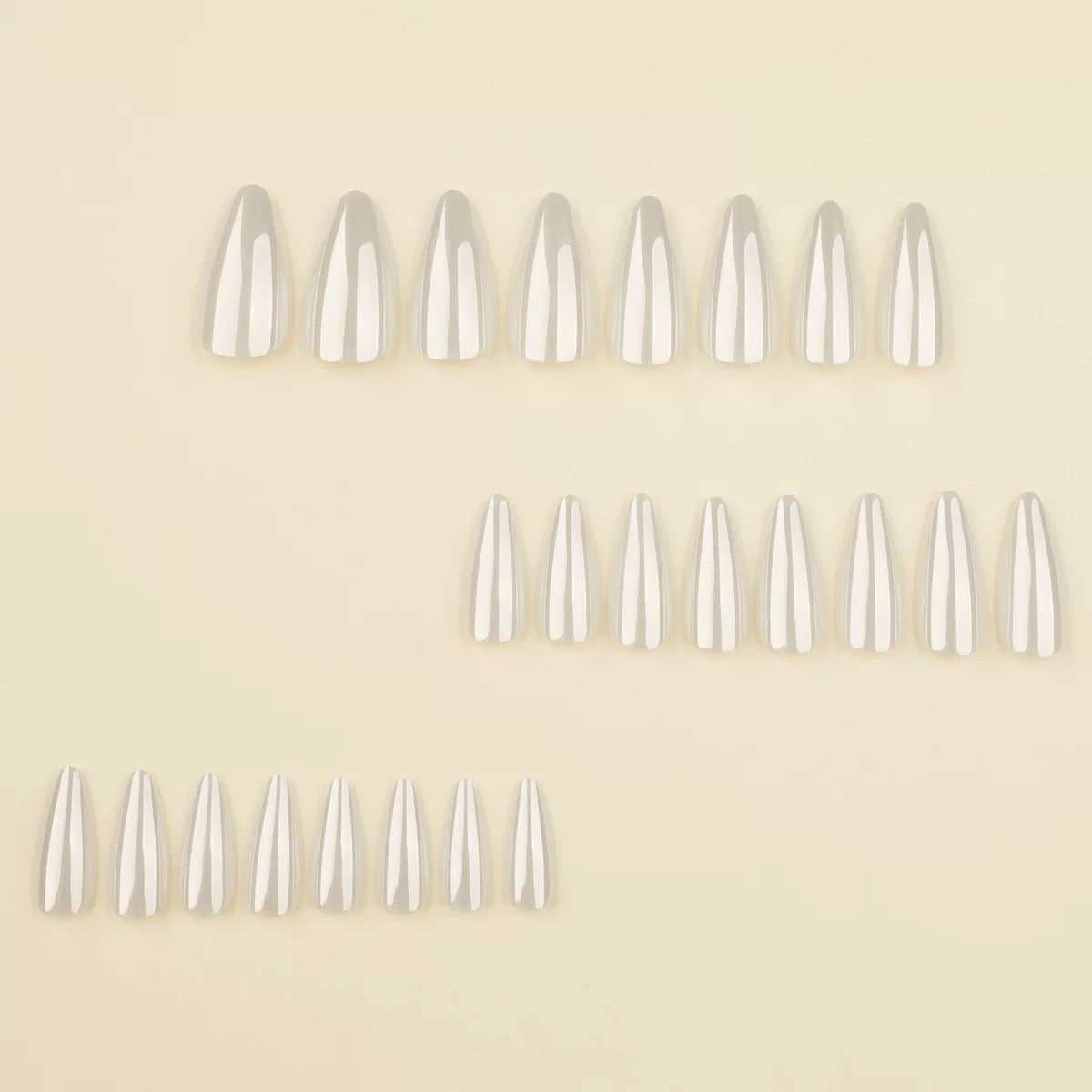 Simple Solid Color Medium-Length Almond Press-On Nails