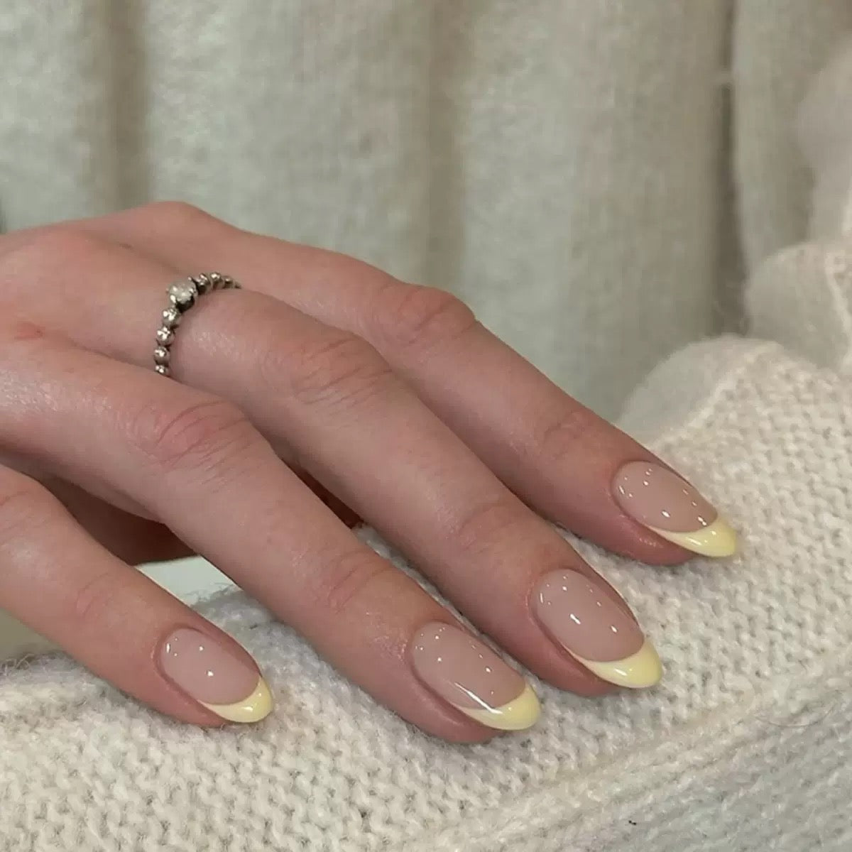 Yellow French Soft & Minimalist Almond Press-On Nails
