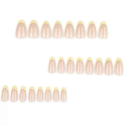 Yellow French Soft & Minimalist Almond Press-On Nails