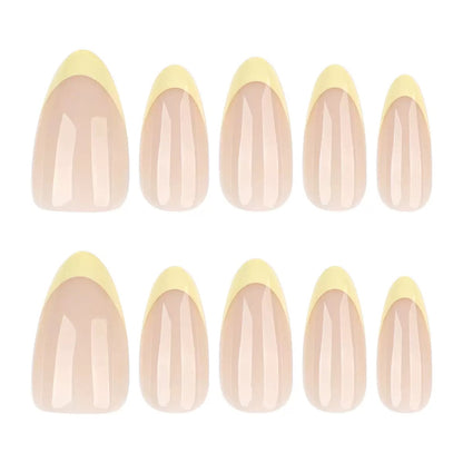 Yellow French Soft & Minimalist Almond Press-On Nails