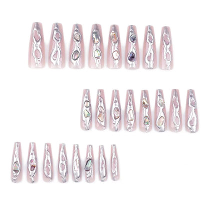 3D Mirror Chrome Powder Gemstone Ultra-Sparkle Press-On Nails
