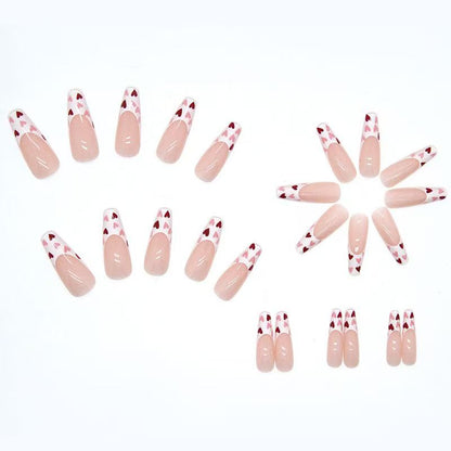 Valentine’s Day Must-Have – French Heart Long Press-On Nails